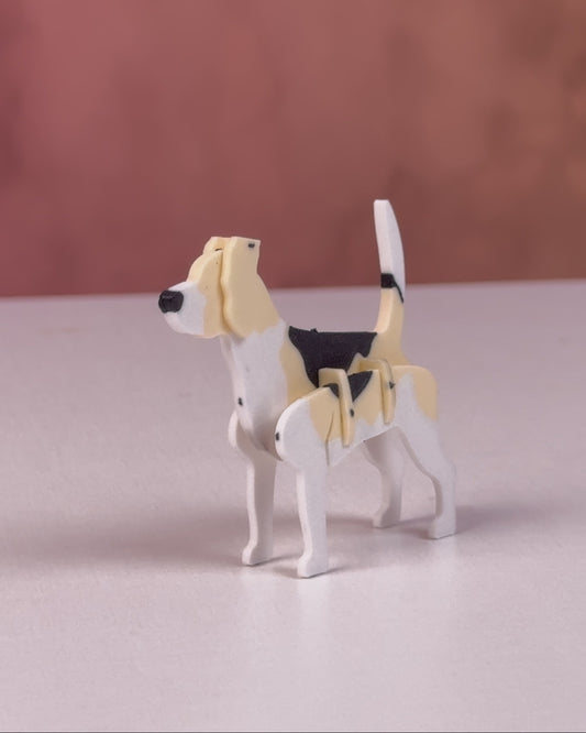 BuildInk 3D Printed Beagle Kit Card – Snap-Fit Dog Craft Model – DIY Decorative Display – Arts & Crafts Kit