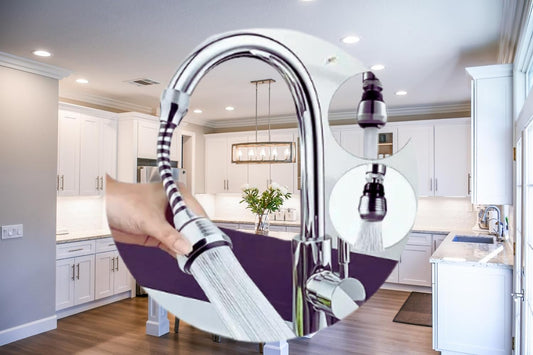 EcoTwist: 2-in-1 WaterSaver High-Pressure, 360° Swivel Kitchen & Bathroom Faucet Aerator