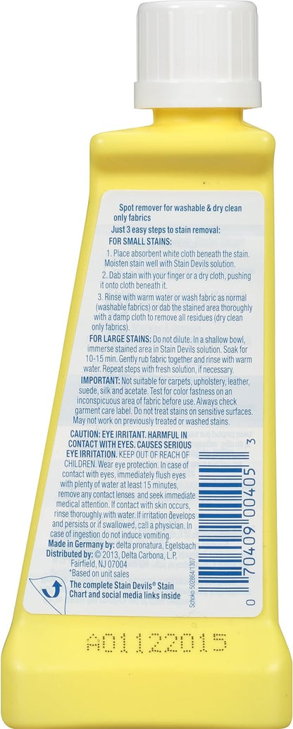 Carbona Stain Devils® #2 - Ketchup, Mustard & Chocolate | Professional Strength Laundry Stain Remover | Multi-Fabric Cleaner | Safe On Skin & Washable Fabrics | 1.7 Fl Oz, 1 Pack